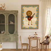 Lion Playing Guitar – Nursery & kids wall art