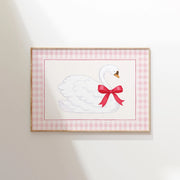 Swan with Pink Bow – Nursery & Kids wall art