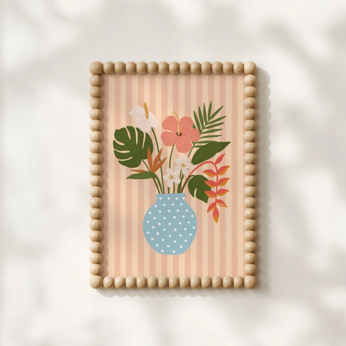 Summer Flower Vase Print, Coastal Wall Decor