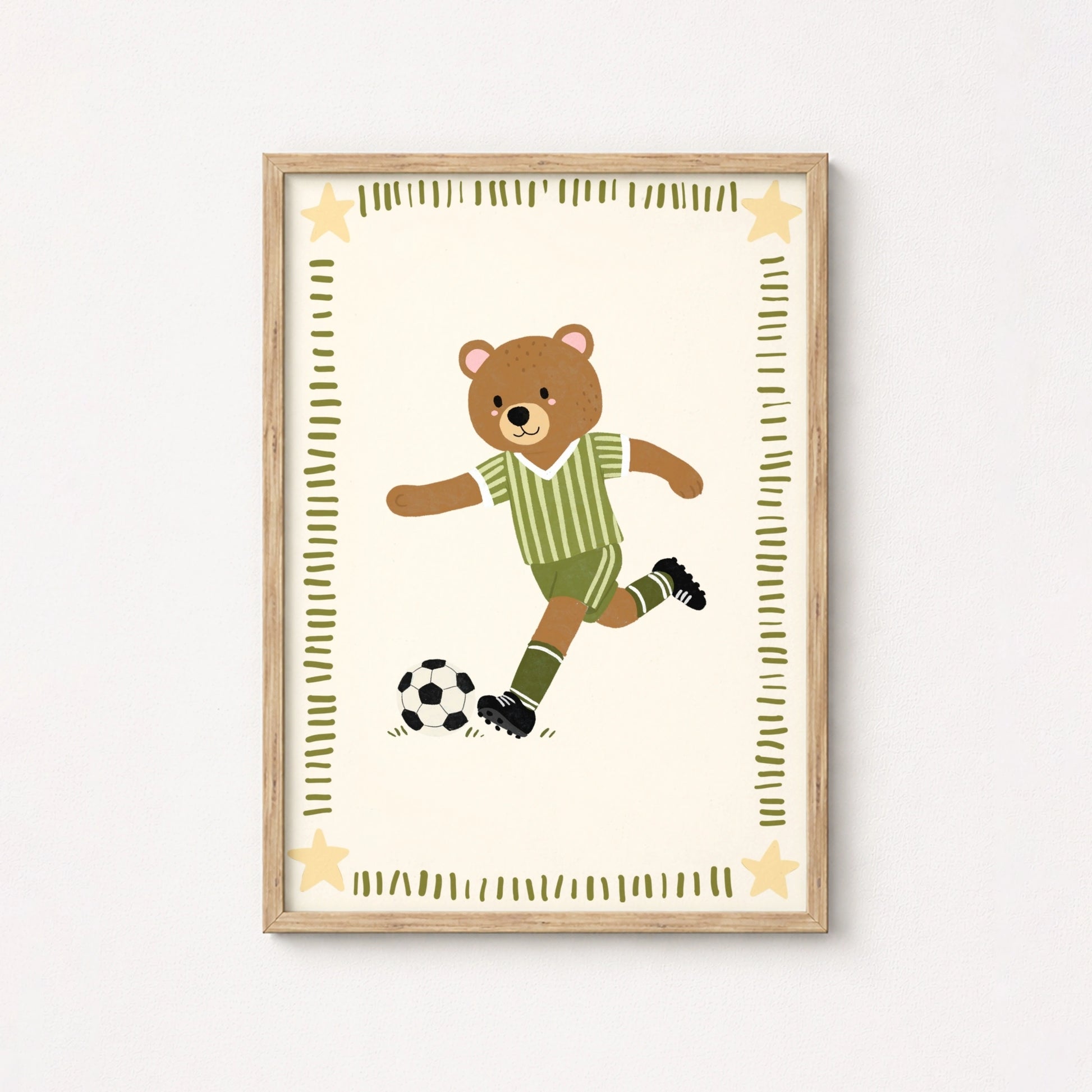 Soccer Bear Nursery Print