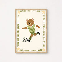 Soccer Bear Nursery Print