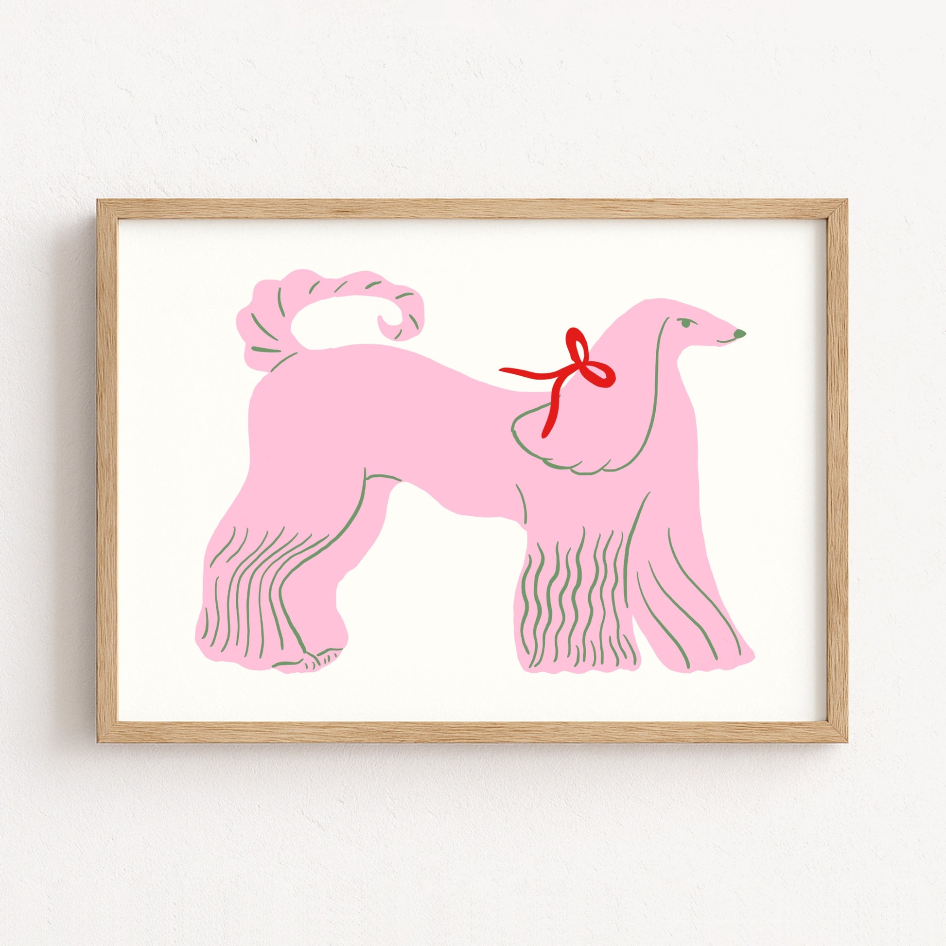 Pink Poodle Wall Art – Cute Dog Print for Girls Room