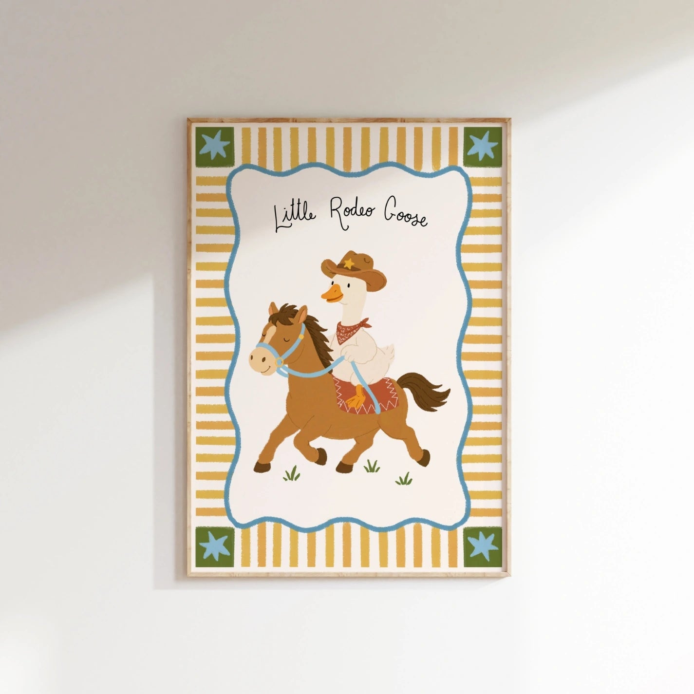 Little Rodeo Goose Nursery Wall Art, Kids Sports Wall Art