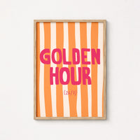 Golden Hour Print – Bold Orange Summer Quote Wall Art