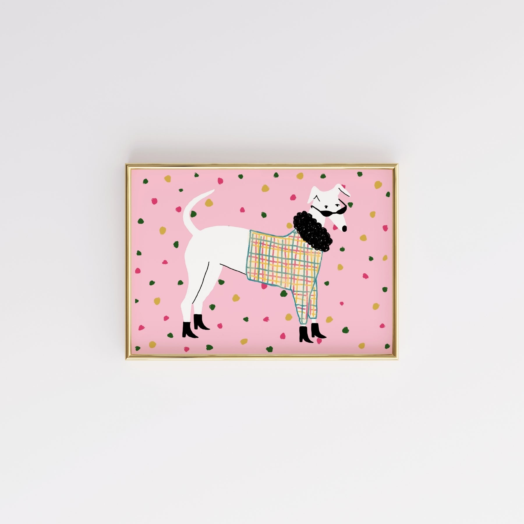 Fashion Dog Nursery Print – Cute Animal Wall Art for Kids