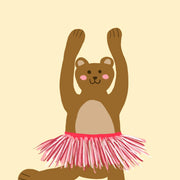 Ballerina Bear with Pink Tulle Skirt – Nursery & kids wall art