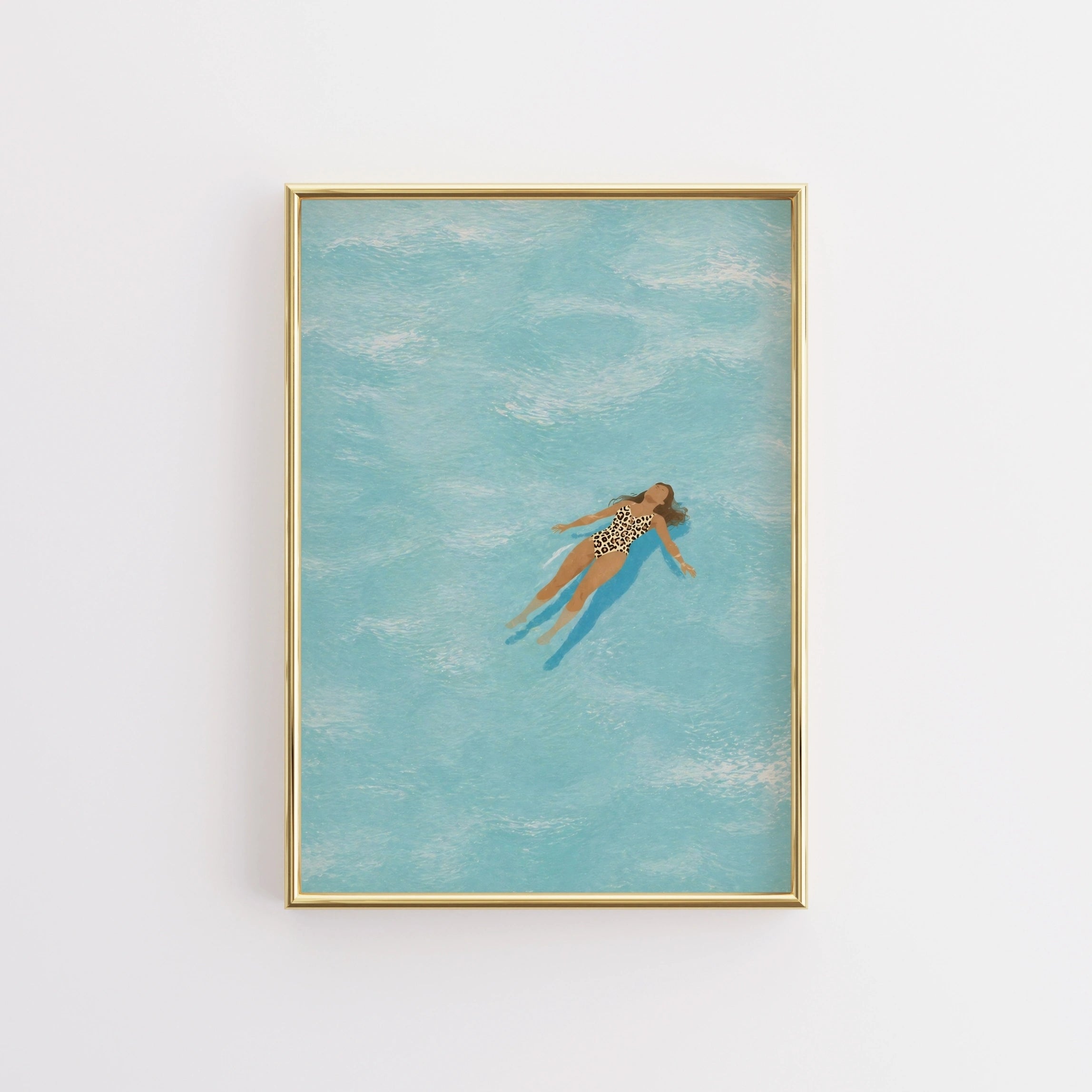 Floating Woman Print, Coastal Wall Decor