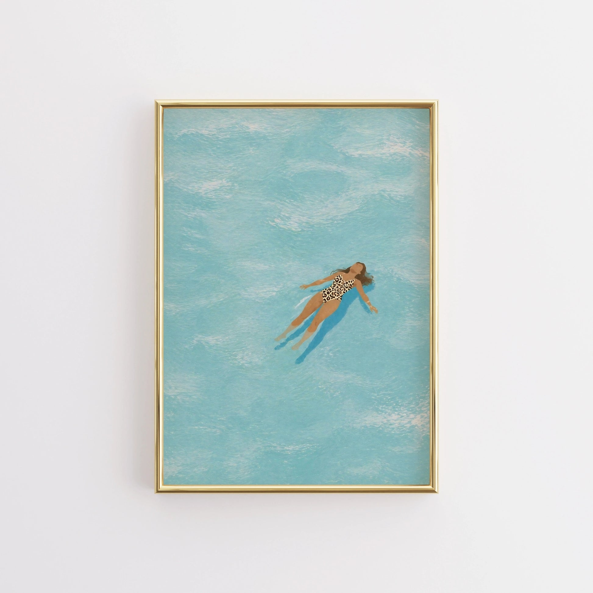 Floating Woman Print, Coastal Wall Decor