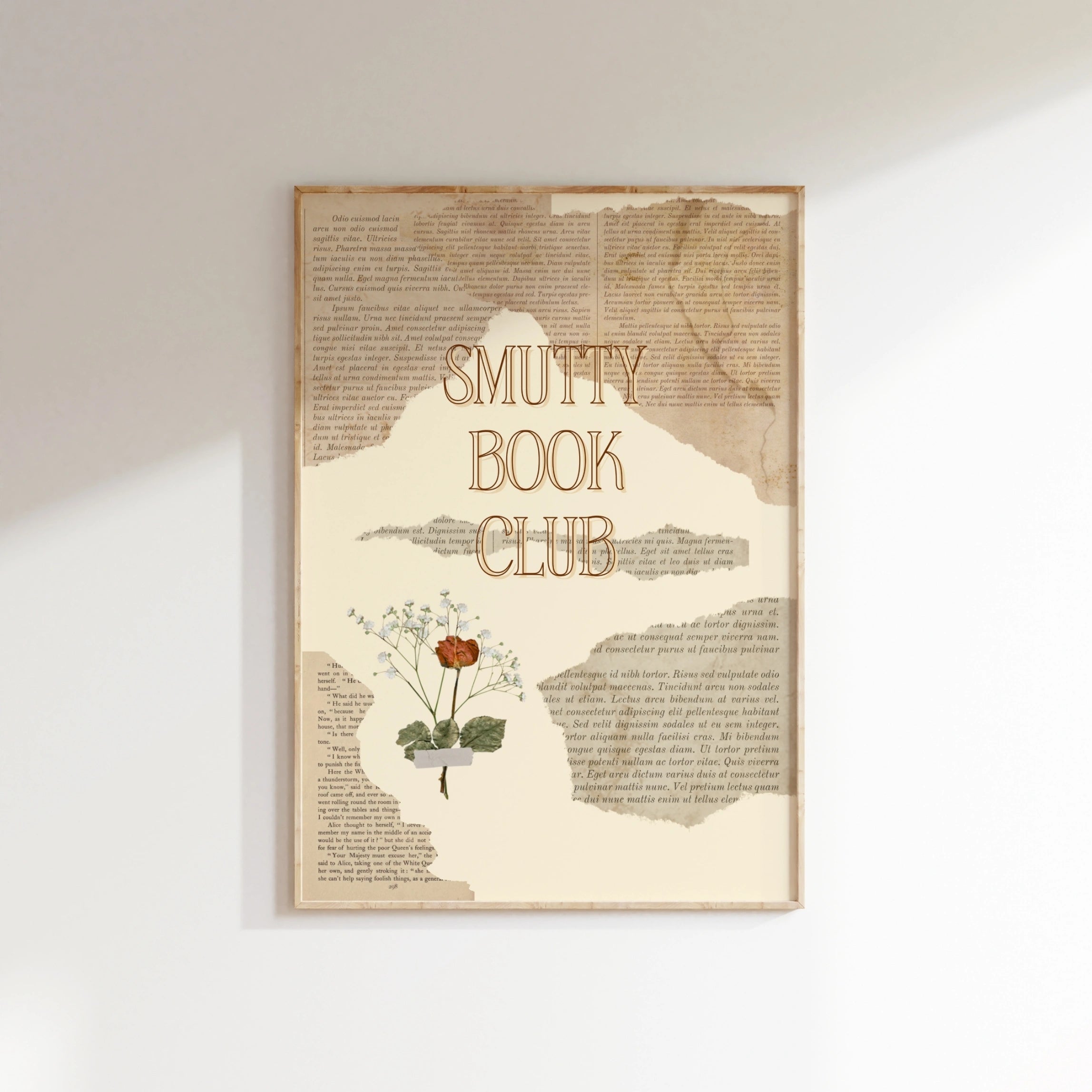 Smutty Book Club Wall Art – Vintage Page Poster