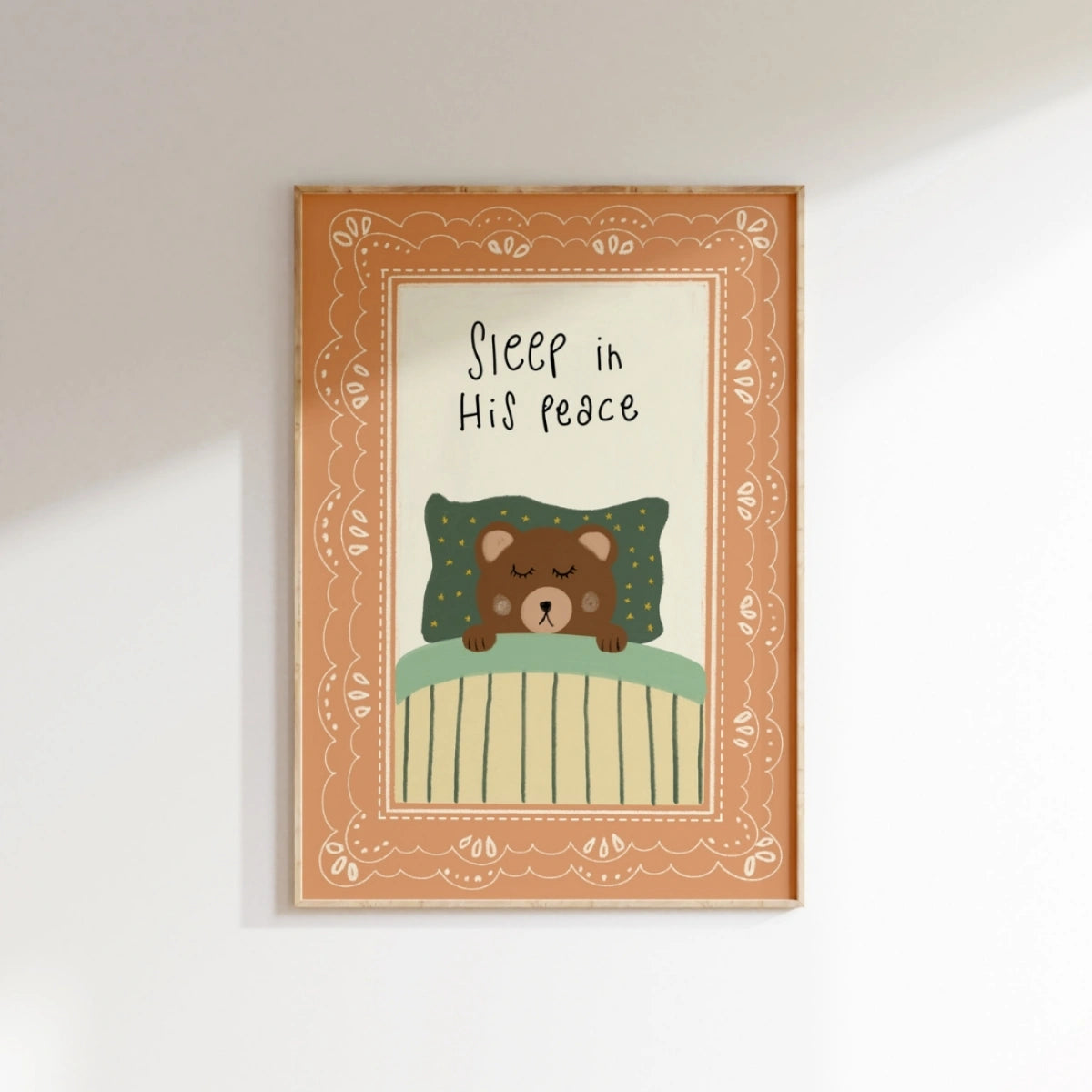 Sleep in His Peace Nursery Wall Art, Christian Nursery Decor