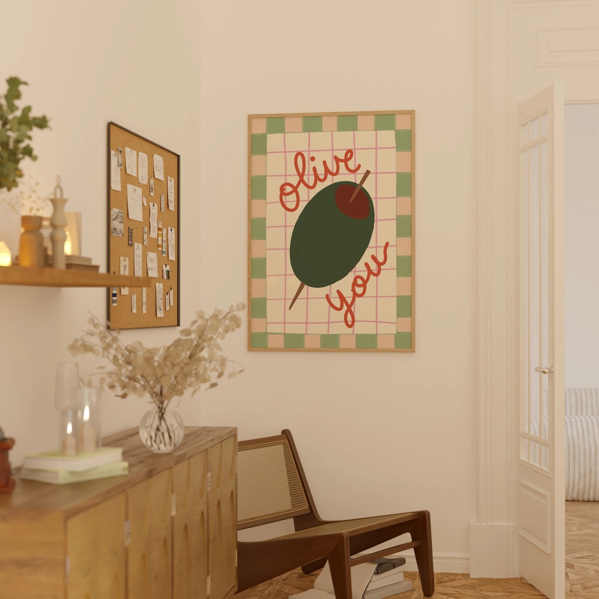 Decorazione murale per la tavola da pranzo italiana – Stampa di pasta, vino e cucina