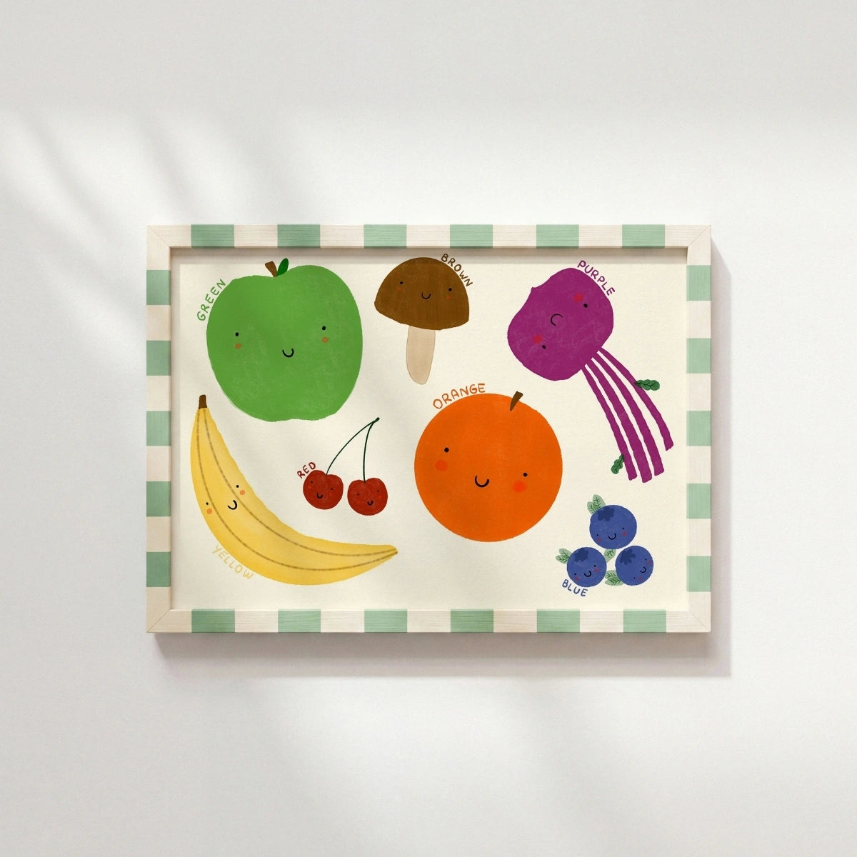 Colorful Fruit Nursery Print – Educational Kids Wall Art, Colorful Kids Decor