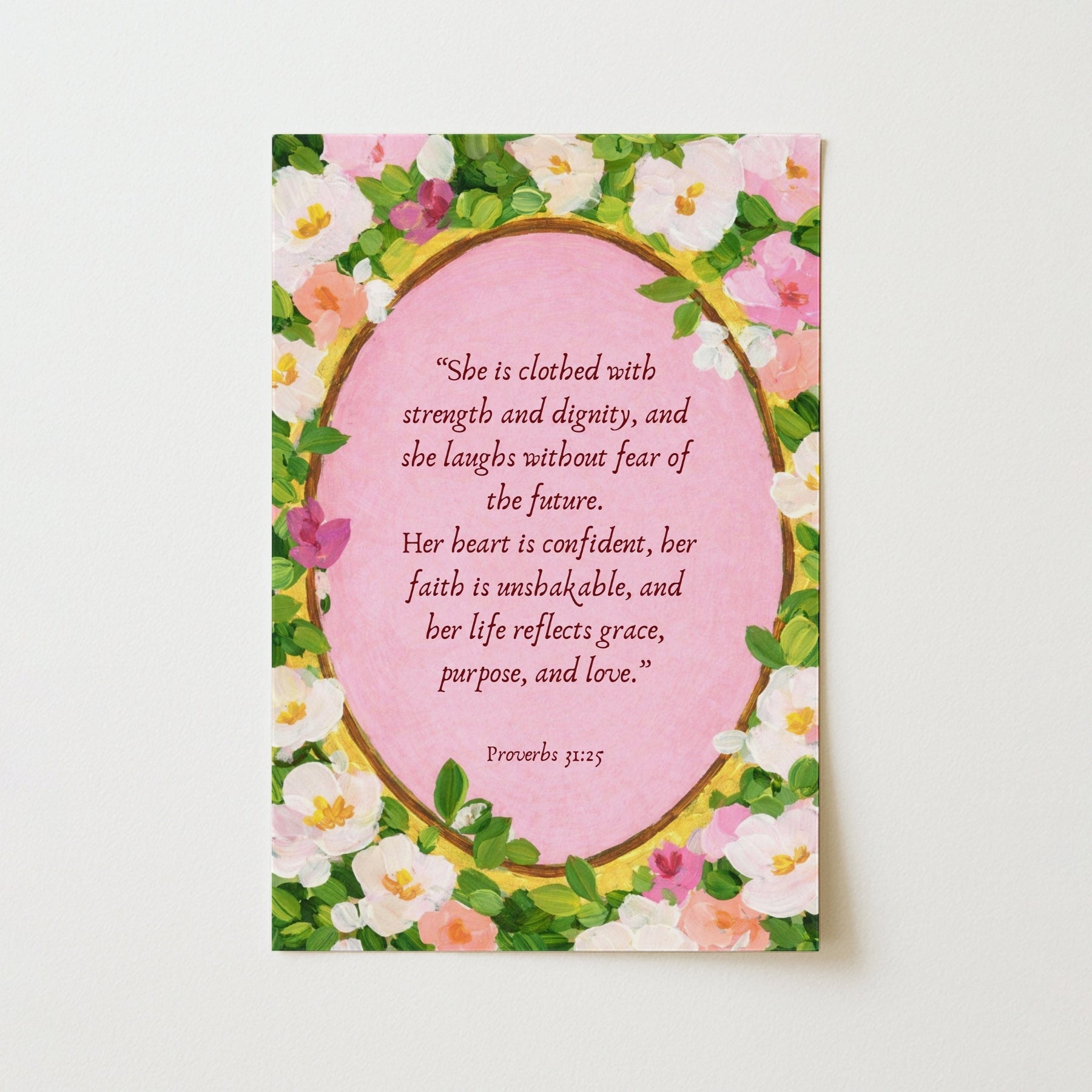 Feminine Floral Bible Verse Decor