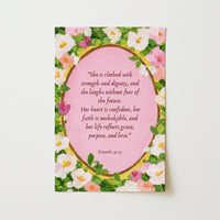 Feminine Floral Bible Verse Decor
