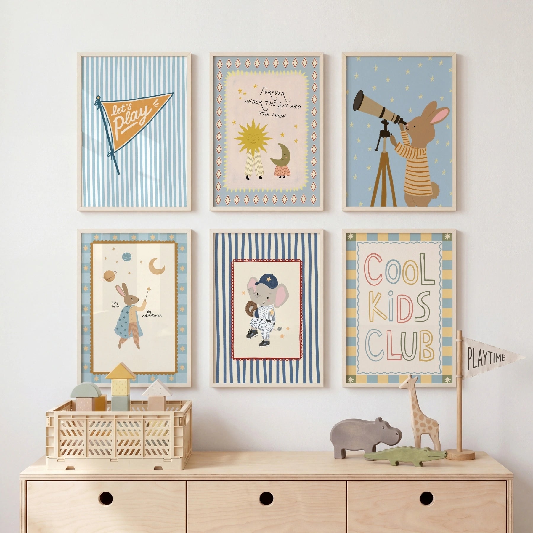 Celestial Nursery Wall Art Set of 6