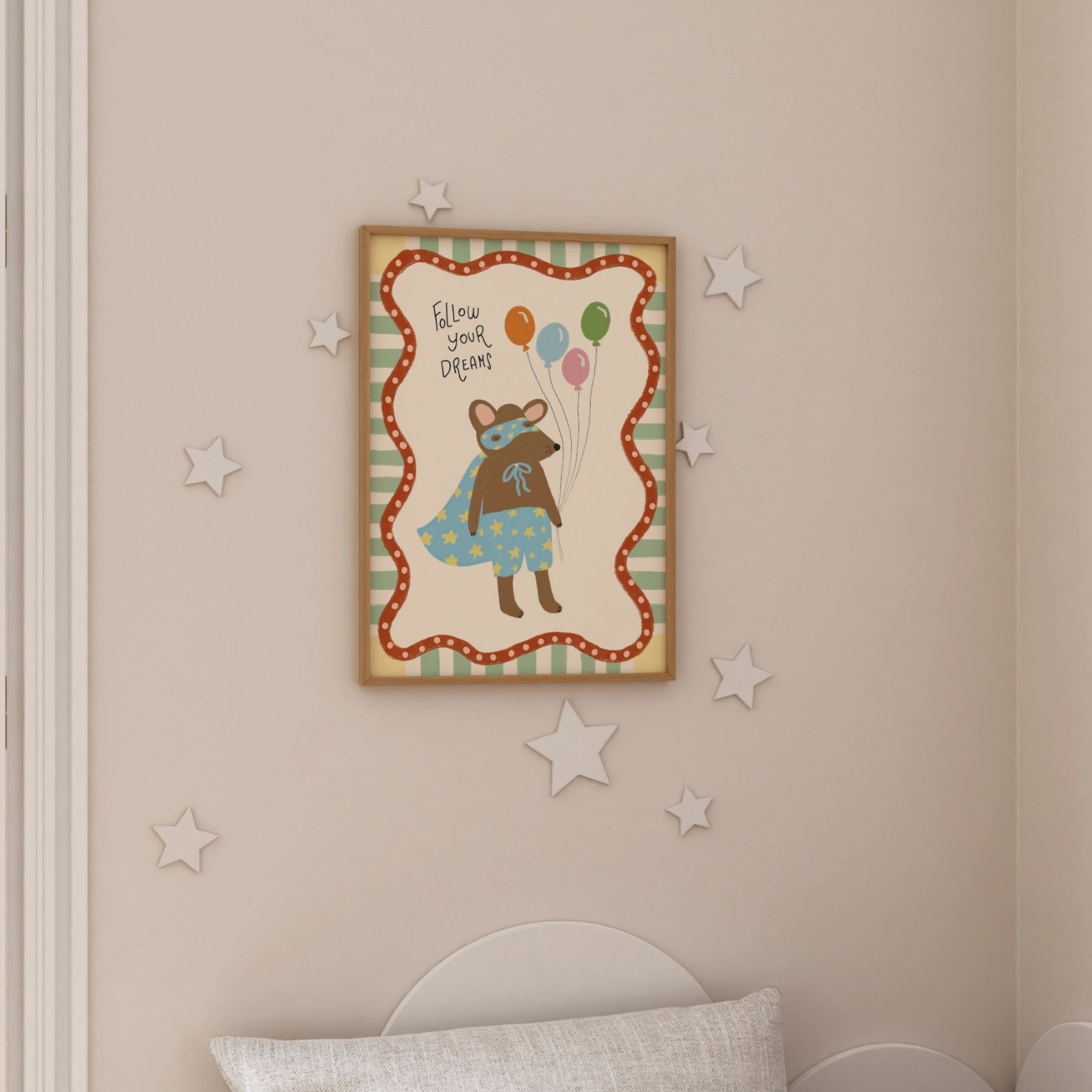 Follow Your Dreams Nursery Wall Art, Colorful Kids Decor