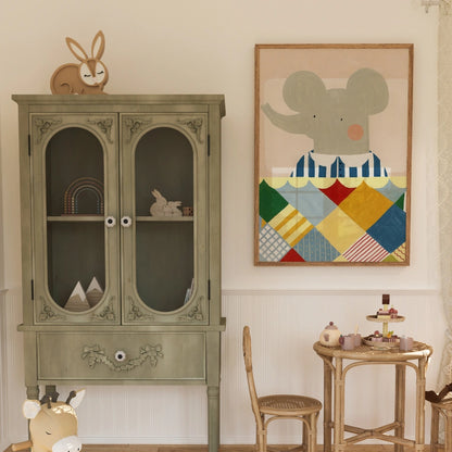 Elephant Nursery Print - Cute Baby Animal Wall Art for Kids