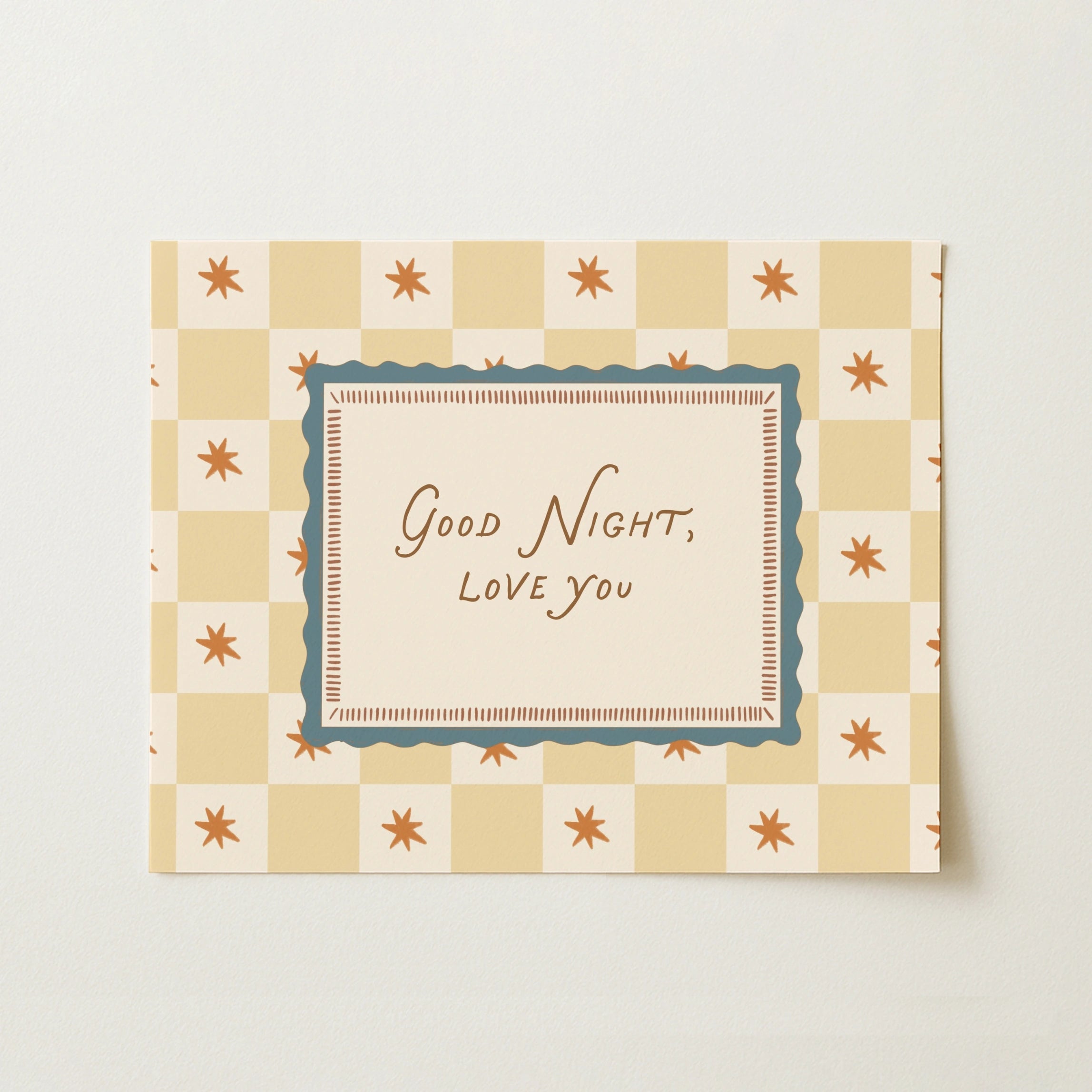 Stampa con citazione della buonanotte per cameretta bebè