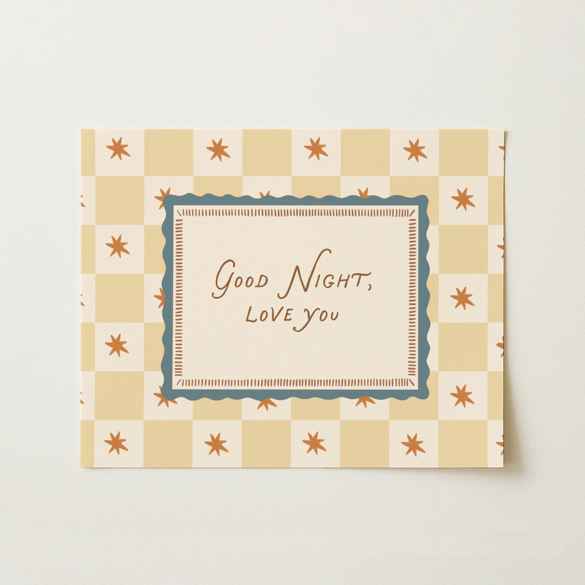 Stampa con citazione della buonanotte per cameretta bebè