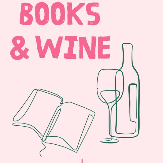 Books and Wine - Bookish Pink Print