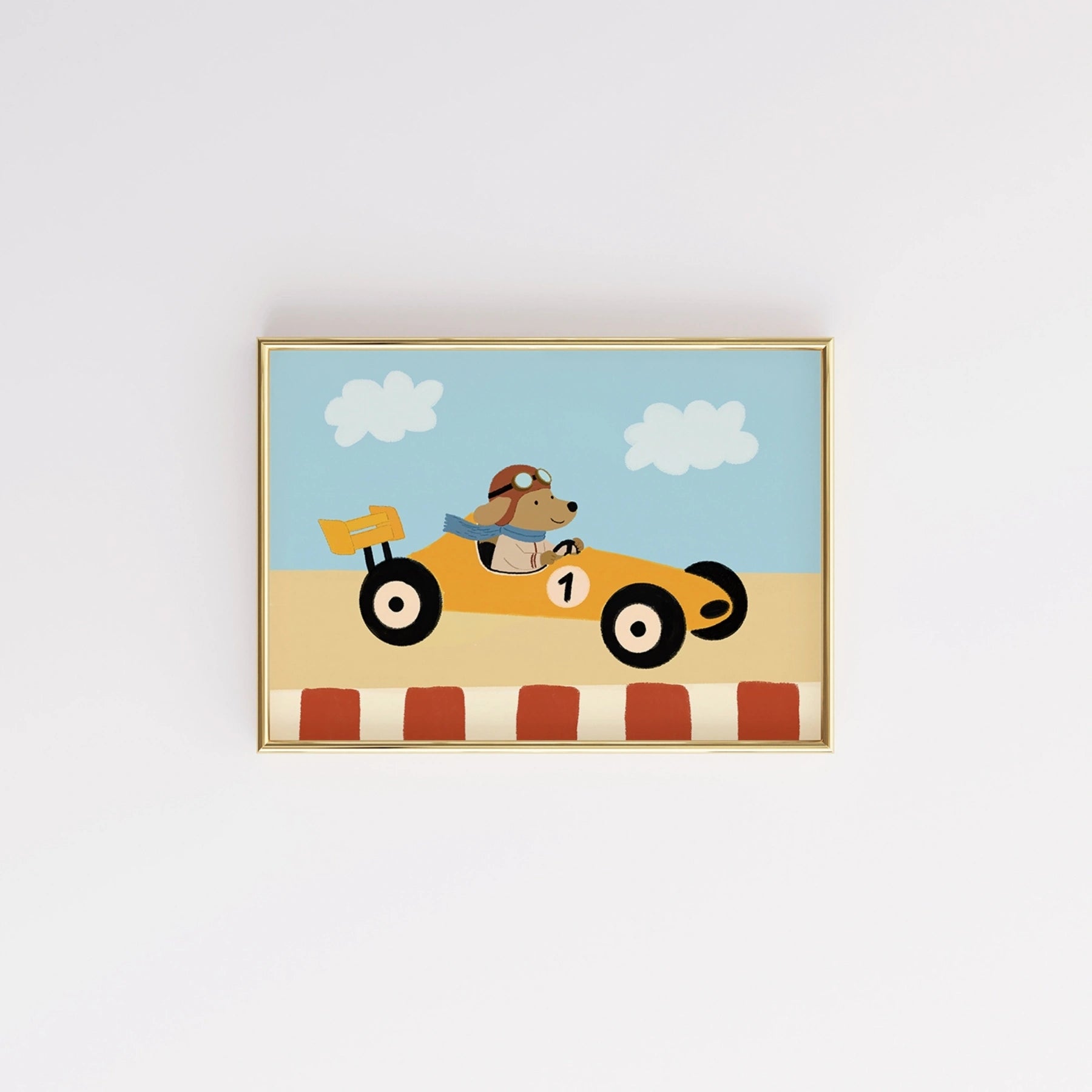 Race Car Dog Nursery Wall Art