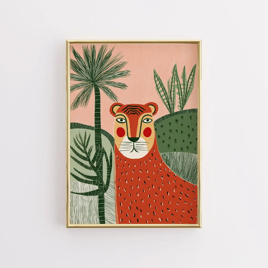 Tiger Wall Art – Playful Jungle Animal Print