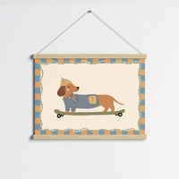 Stampa Cagnolino sullo skateboard per cameretta