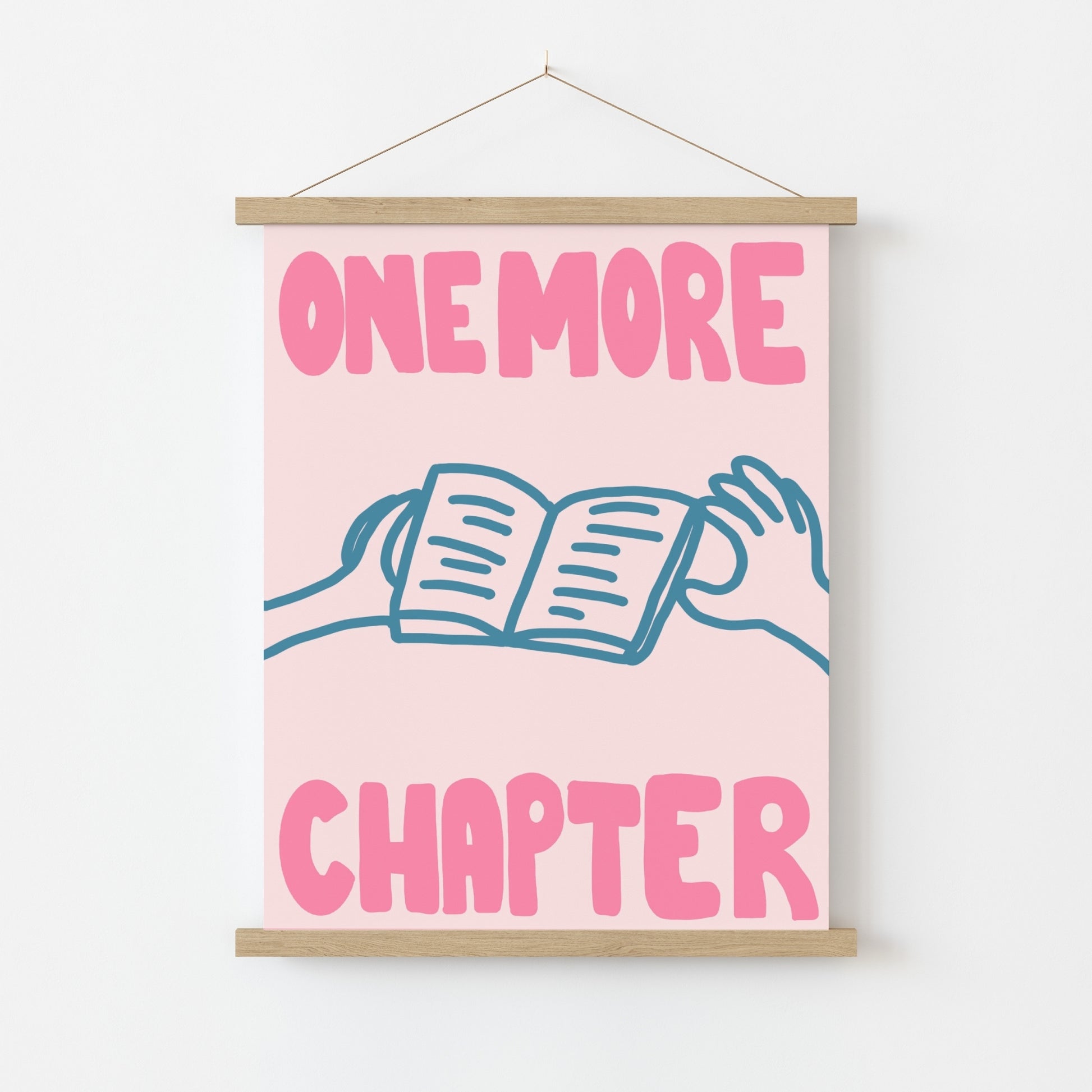 Books & Hands Print – Pink Reading Quote Wall Art