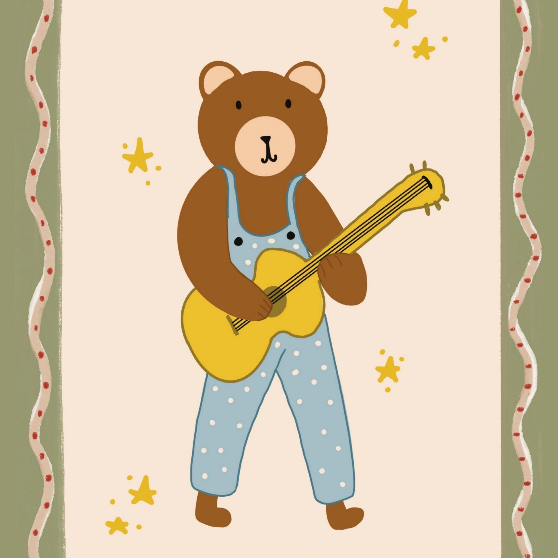 Cute Animal Music Wall Art