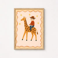 Cowboy Nursery Print, Colorful Kids Decor