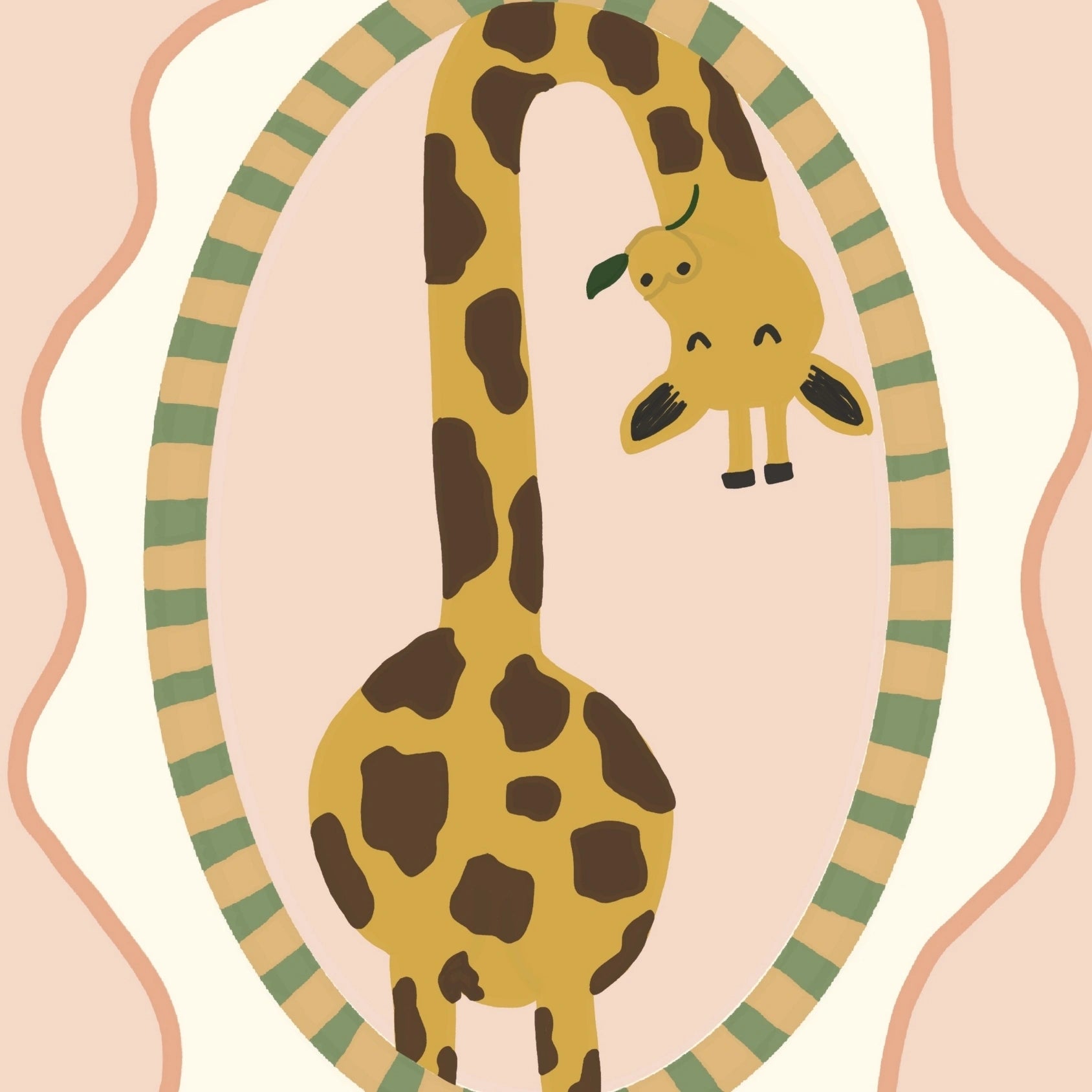 Stampa vintage per cameretta dei bambini con giraffa