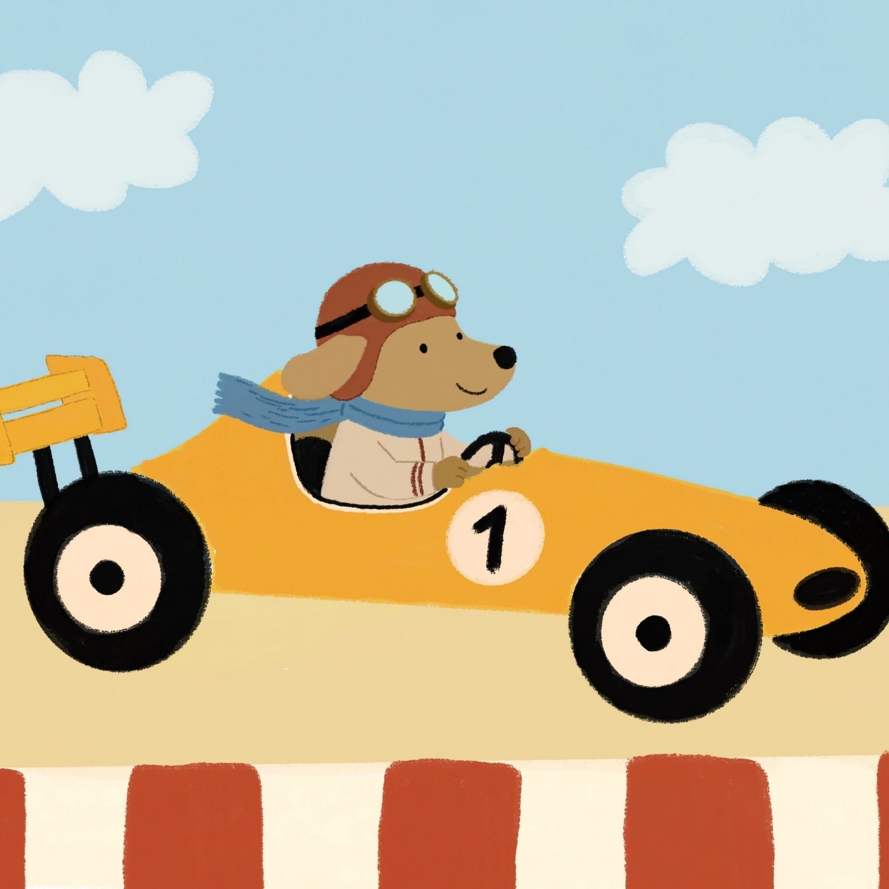 Race Car Dog Nursery Wall Art