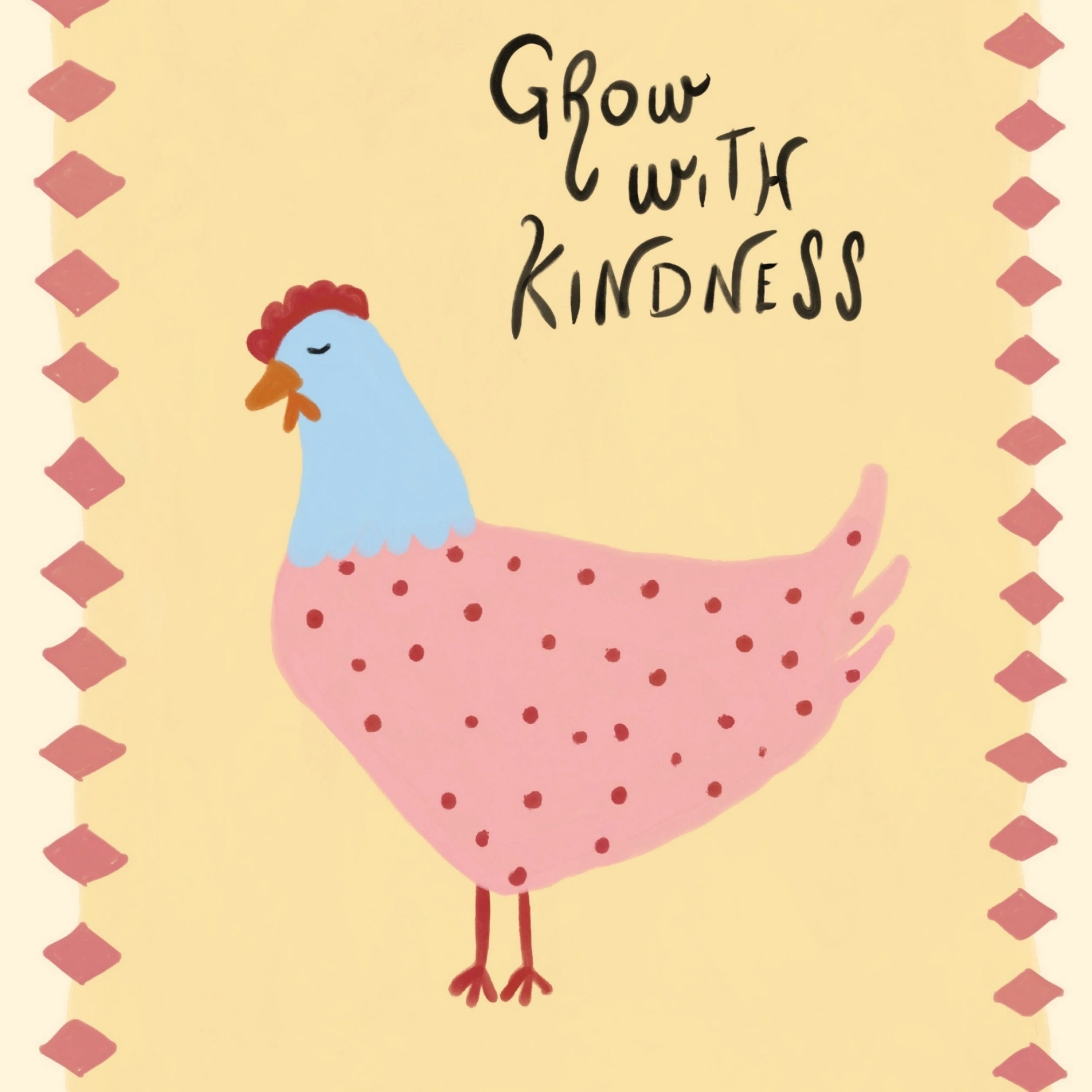 Grandir avec bienveillance - Affiche pour chambre d'enfant