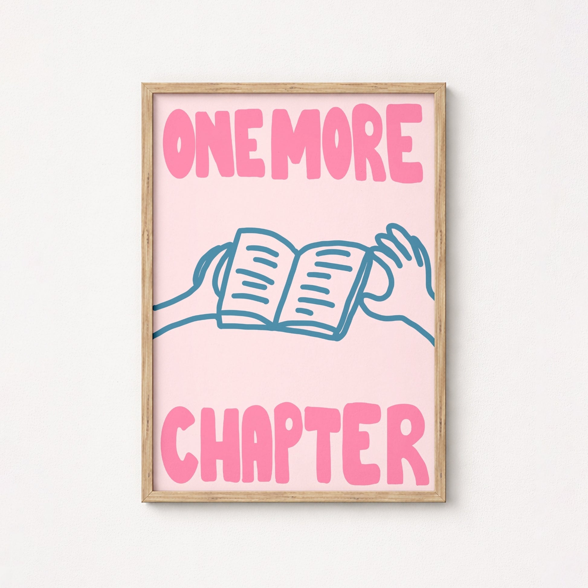 Books & Hands Print – Pink Reading Quote Wall Art