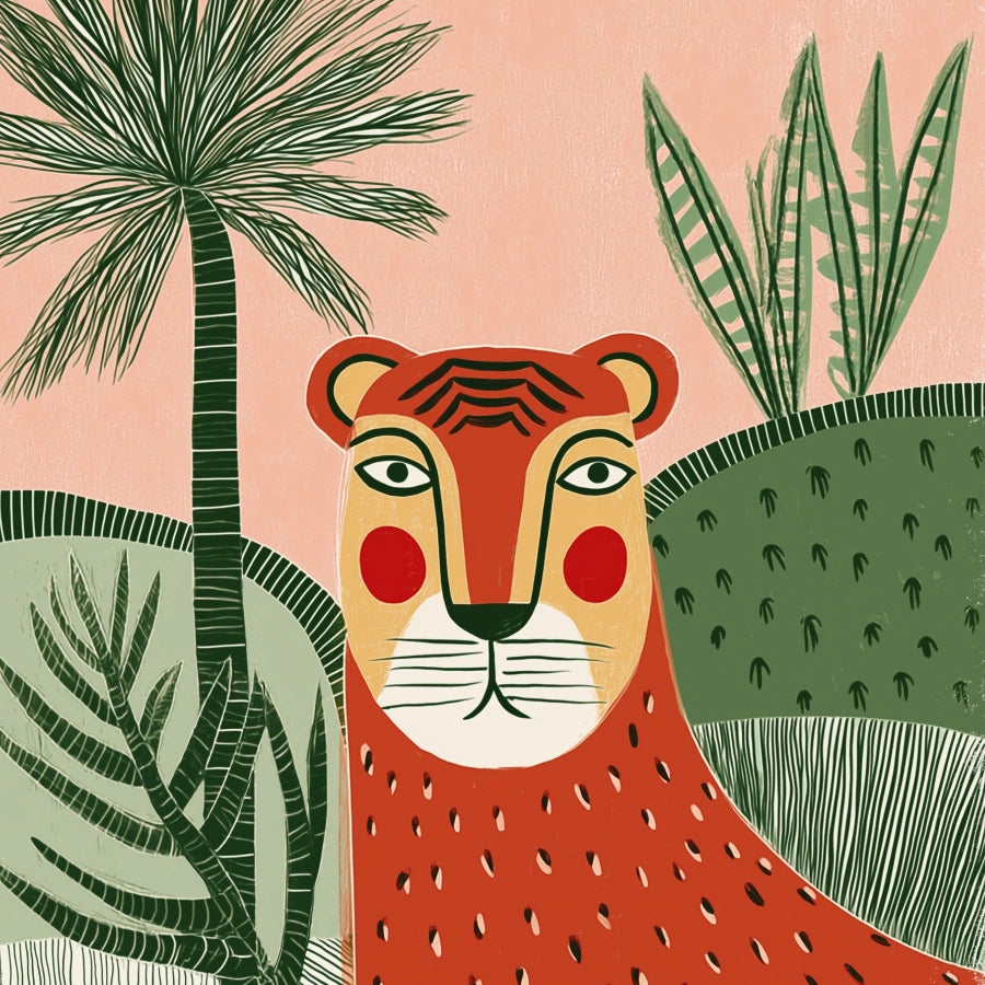 Tiger Wall Art – Playful Jungle Animal Print