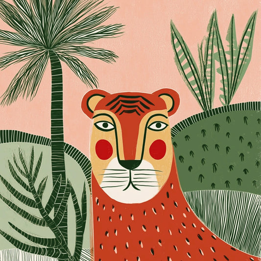 Tiger Wall Art – Playful Jungle Animal Print