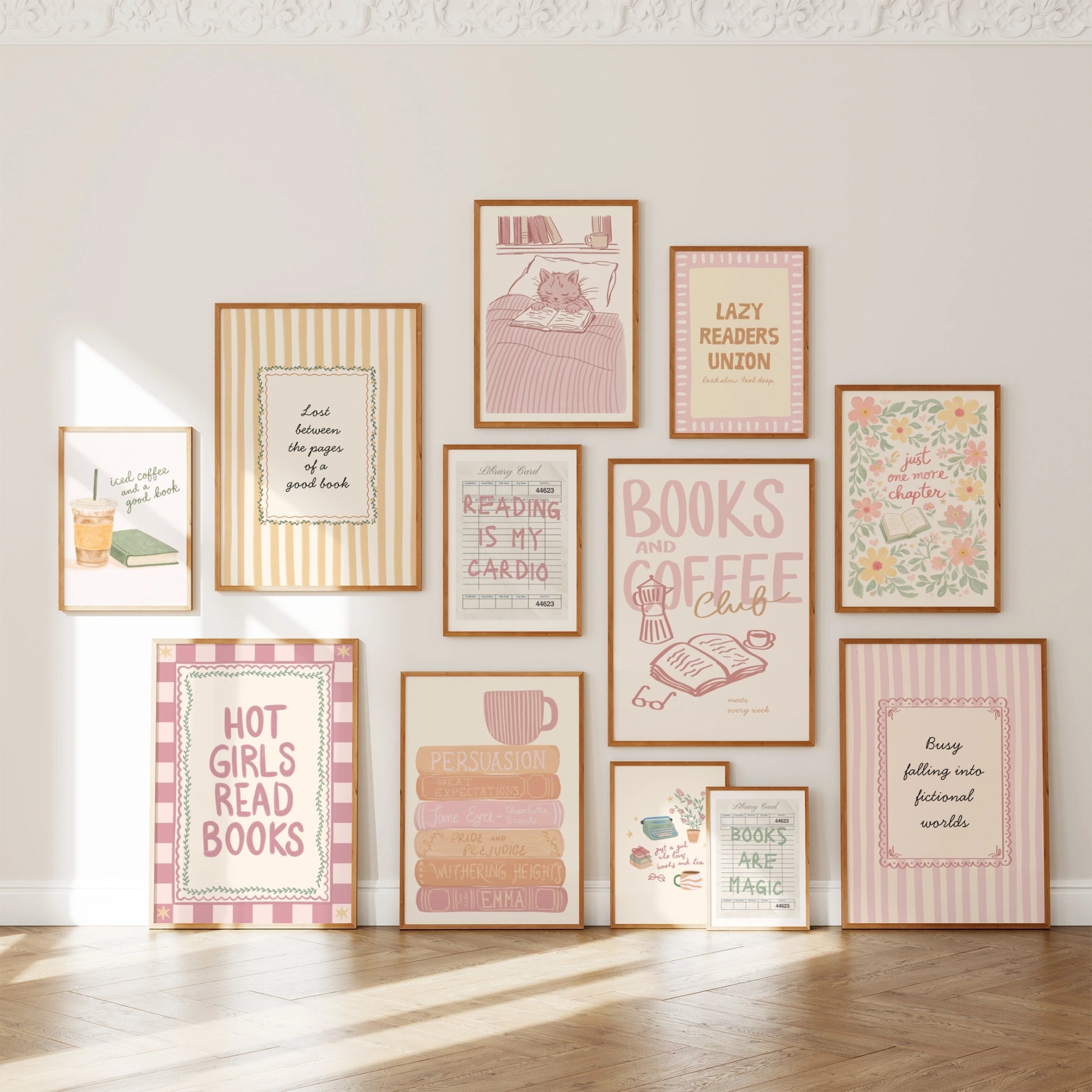 Décoration de livres bleue faite à la main, plus de 100 impressions