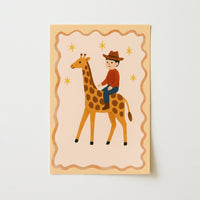 Cowboy Nursery Print, Colorful Kids Decor