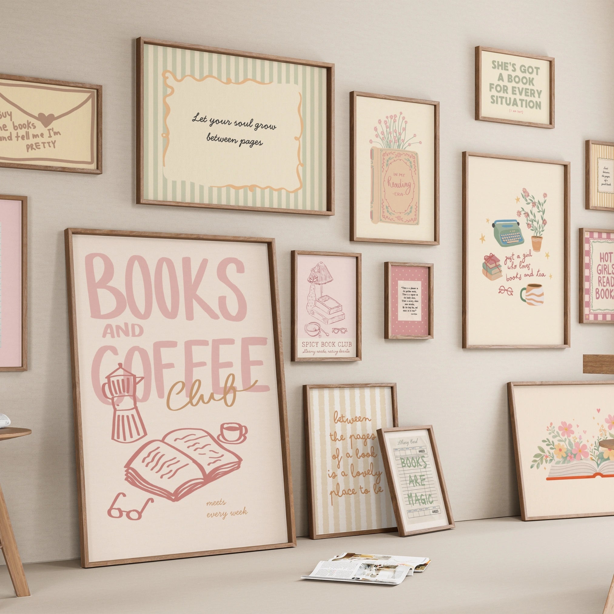 Décoration de livres bleue faite à la main, plus de 100 impressions