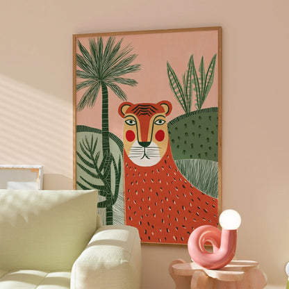Tiger Wall Art – Playful Jungle Animal Print