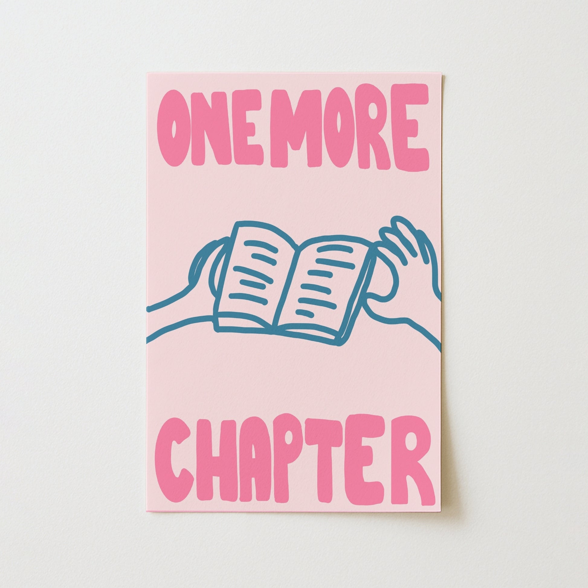 Books & Hands Print – Pink Reading Quote Wall Art