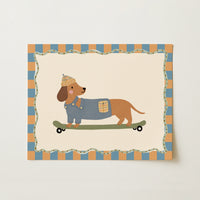 Stampa Cagnolino sullo skateboard per cameretta