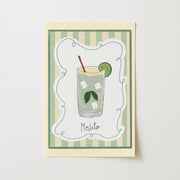 Mojito Green Stripes – Kitchen Wall Art