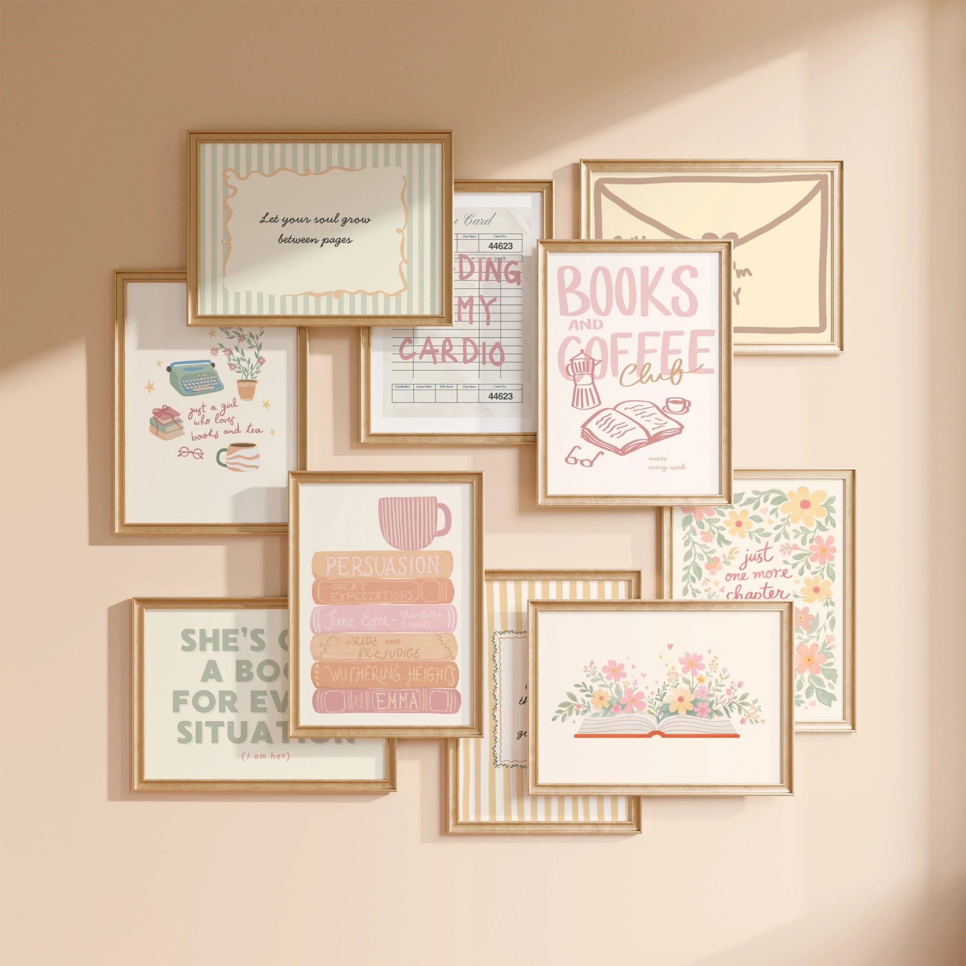 Décoration de livres bleue faite à la main, plus de 100 impressions