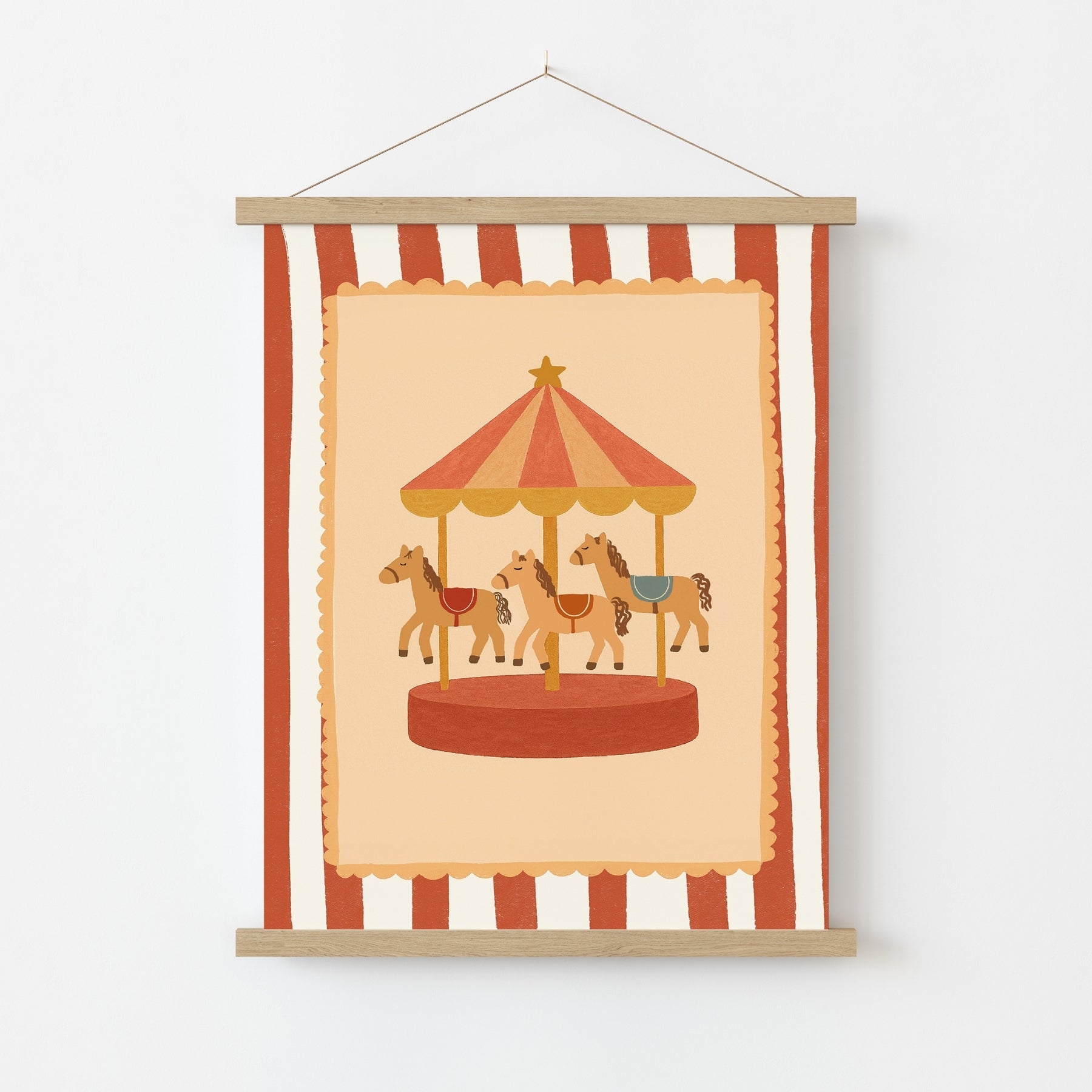 Estampado de Caballo de Carrusel para Guardería