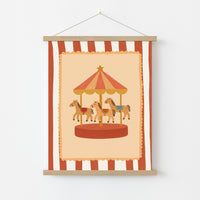 Estampado de Caballo de Carrusel para Guardería