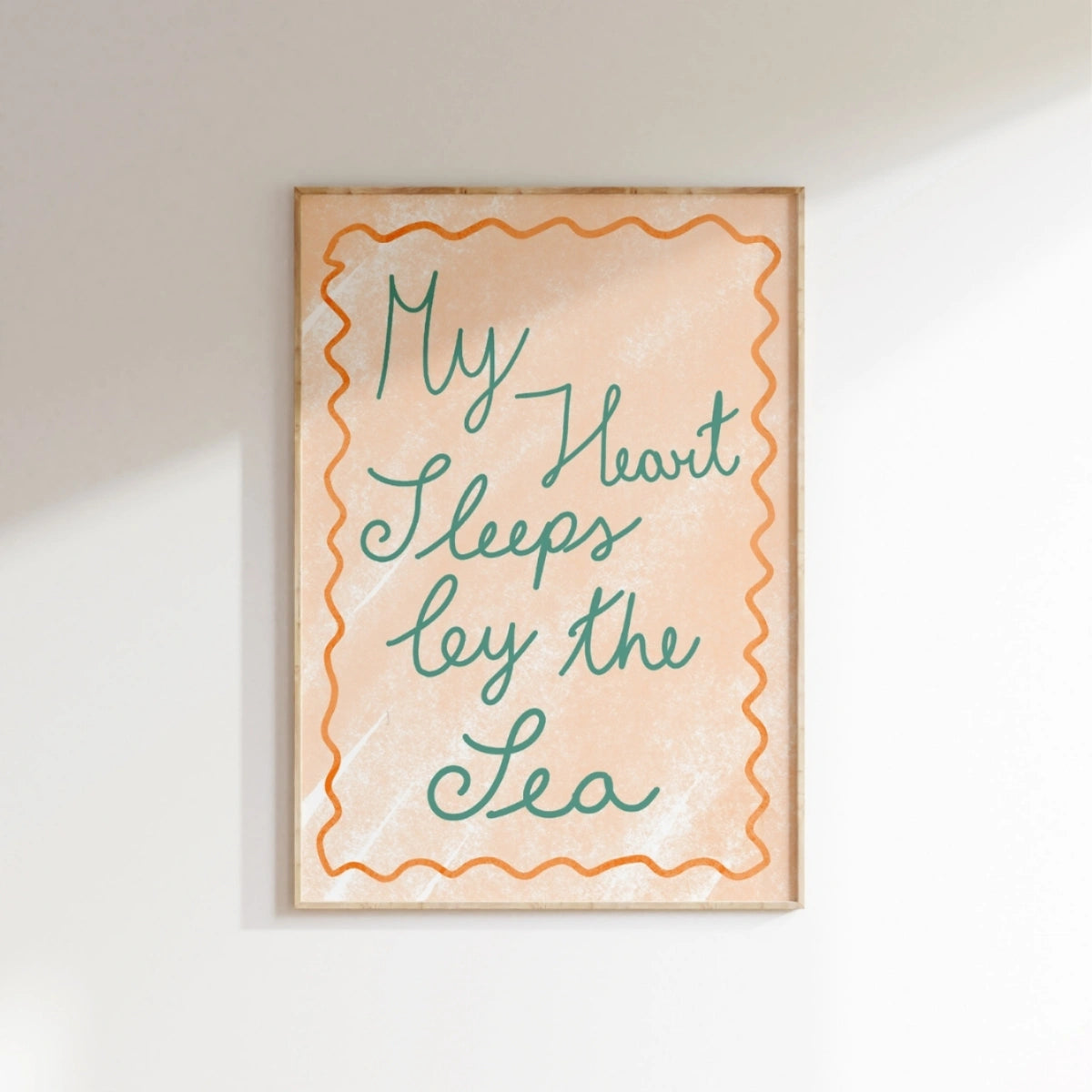 My Heart Sleeps by the Sea Print - Romantic Coastal Wall Art, Coastal Wall Decor