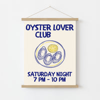 Oyster Lover Club Wall Art - Stampa di cucina costiera