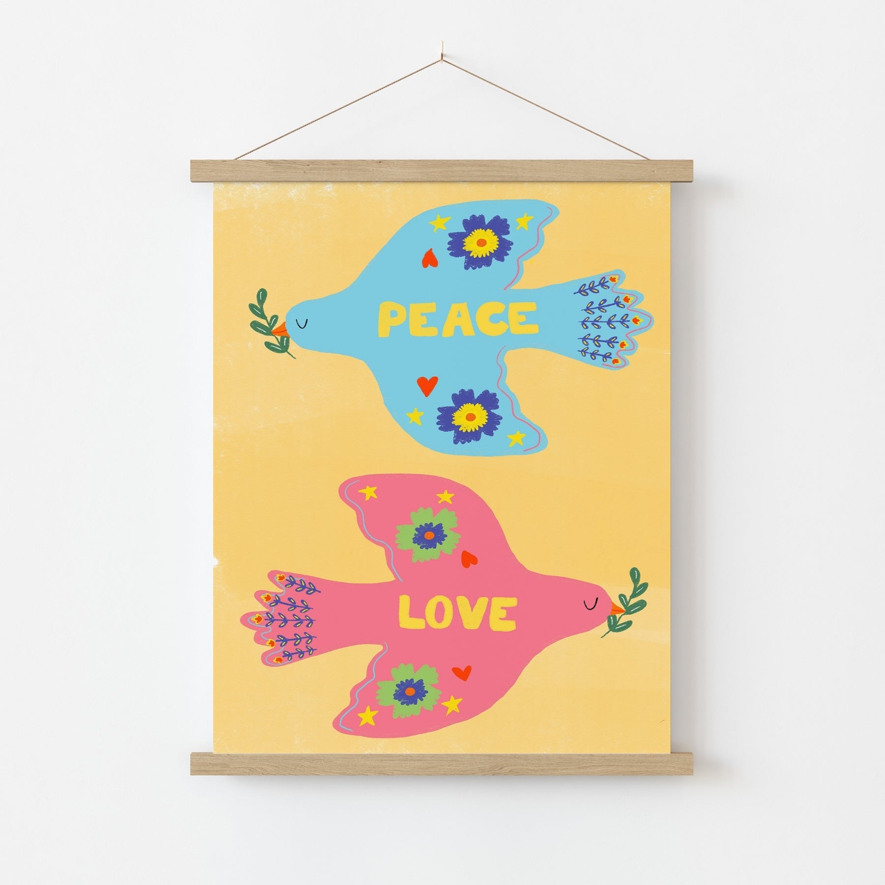 Décoration murale chrétienne « Paix et amour » – Impression de la Bible avec une jolie colombe