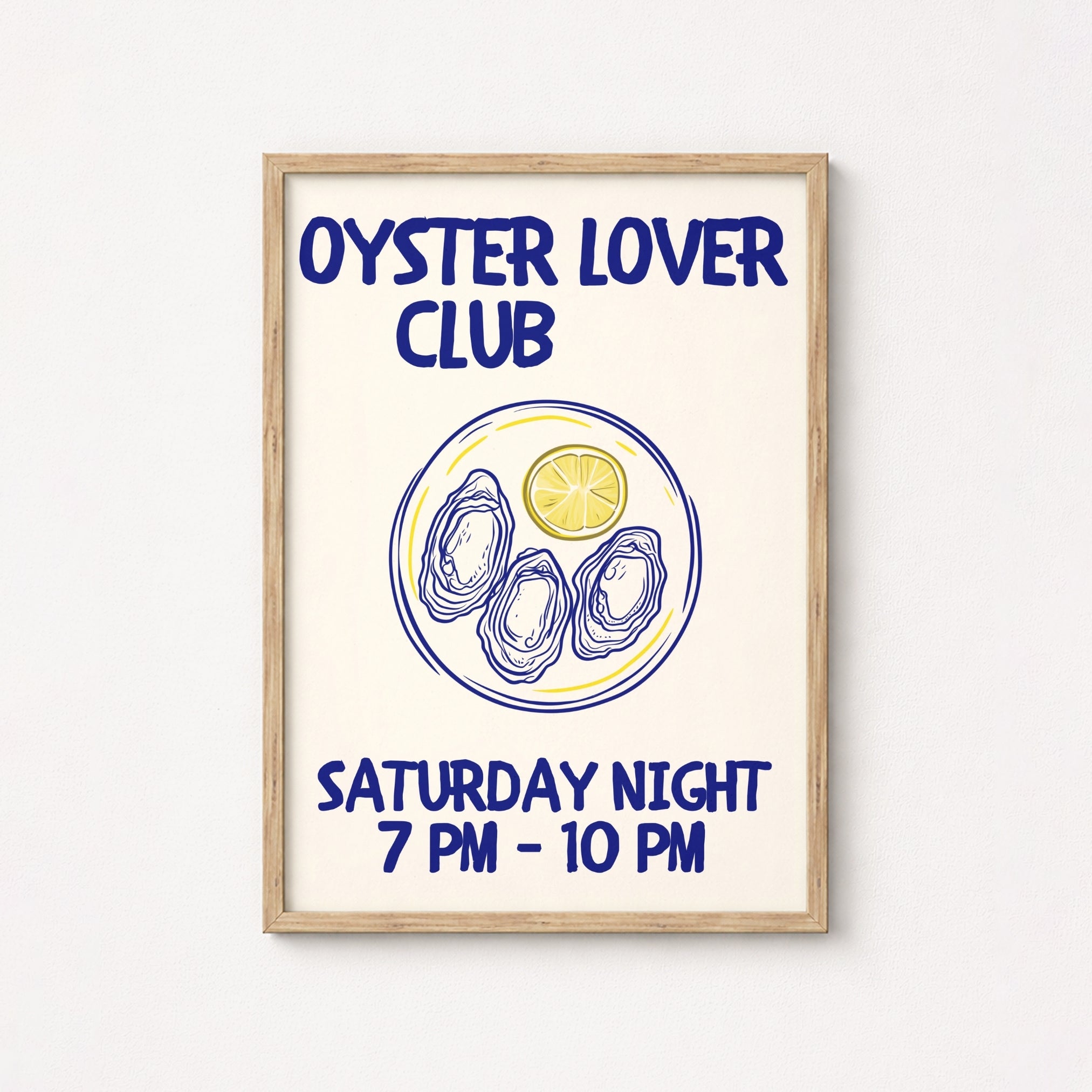 Oyster Lover Club - Poster da cucina